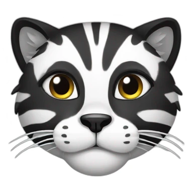 big cat black ans white sticker
