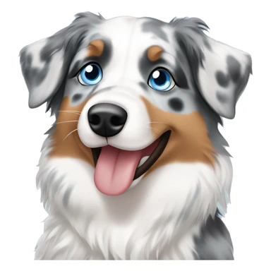 Blue Merle Australian shepherd with blue eyes sticker
