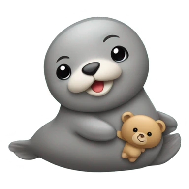 A seal with a teddy bear sticker