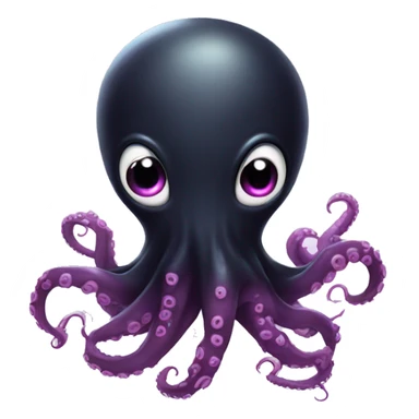 Black Alien Octopus in love sticker