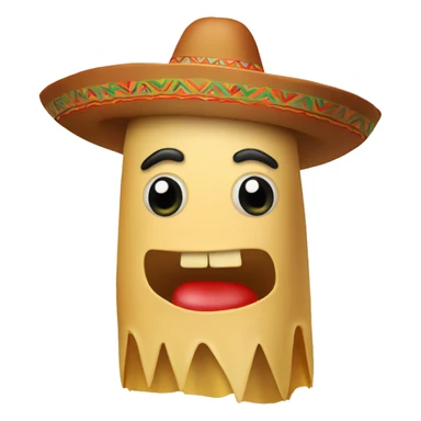 Mexican pork tamale with a sombrero on sticker