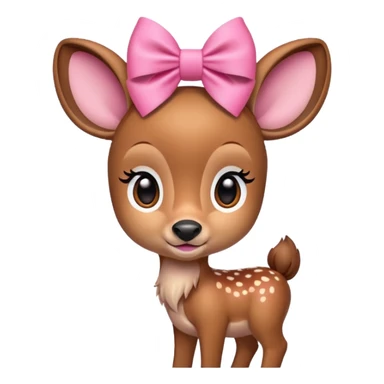 Bambi with pink bow sticker