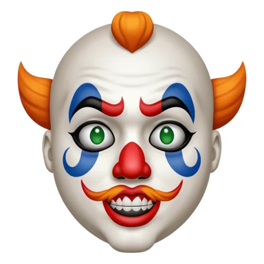 The simple Insane Clown Posse face makeup on a simple round emoji sticker