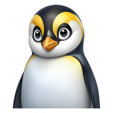 cinematic-adult-emperor-penguin-portrait-emoji,-head-tilted-playfully-and-inquisitively,-with-glossy,-pristine-plumage,-sparkling-eyes-filled-with-curiosity,-simplified-yet-irresistibly-adorable-features, black face sticker