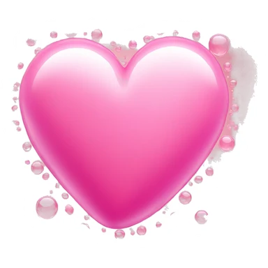 Pink heart with bubbles around it sticker