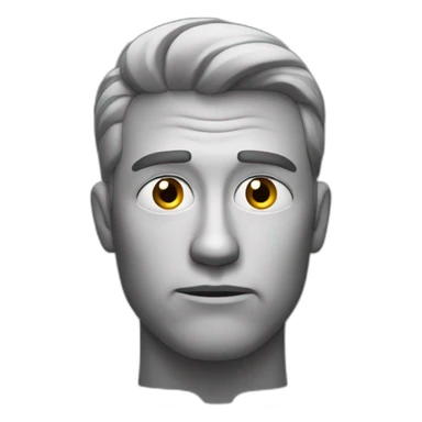 man with a hand on his chin, looking doubtful, thinking about something. sticker