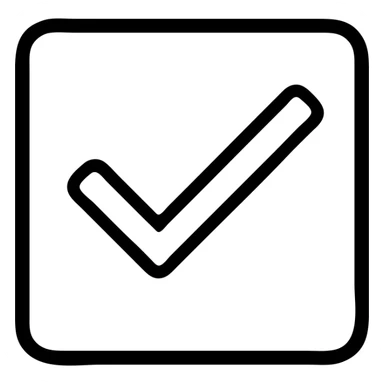 red checkbox emoji icon, square box with red border and red checkmark inside, flat minimalistic style, sharp edges, centered check mark, no text, white background, optimized for mobile UI or quiz result screens sticker