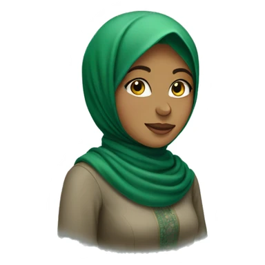 Hijab girl in green scarf sticker