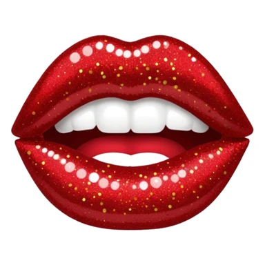 red glitter lipstick sticker