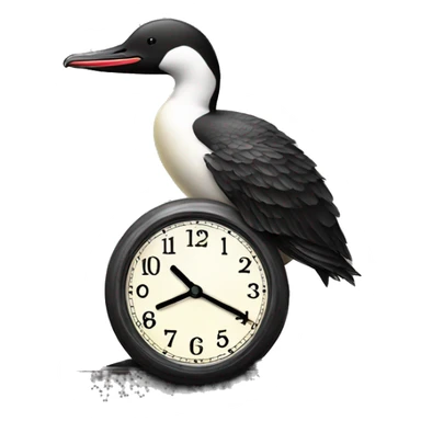 Loon standing on clock sticker
