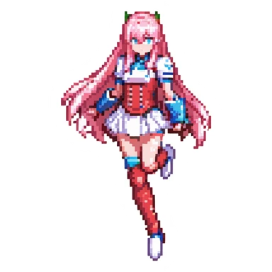 Darling in the Franxx Zero Two Nuked, action pose sticker