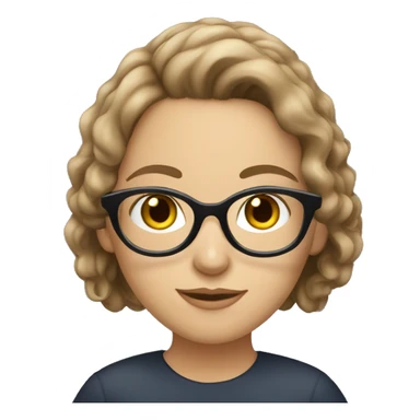 Brown haired white girl with glasses studying  sticker