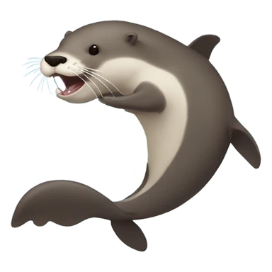 Otter being eaten by a whale sticker
