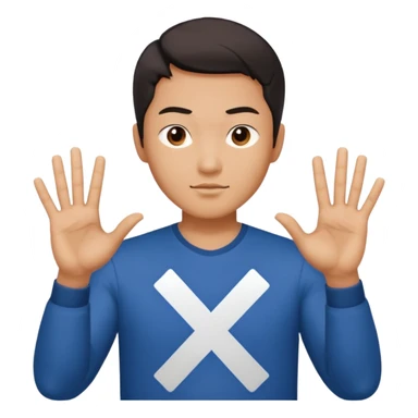 엑스자 표시를 하고 있는 캐쥬얼한 30대 남자로 만들어줘 동양인 sticker