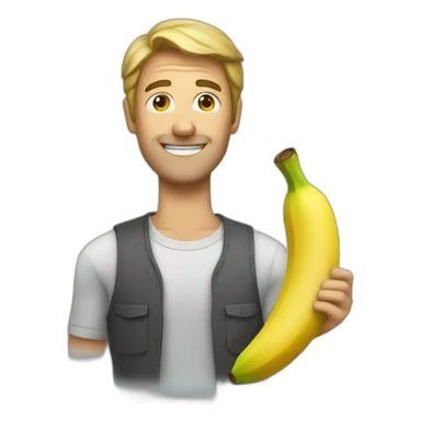 Man with banana  sticker