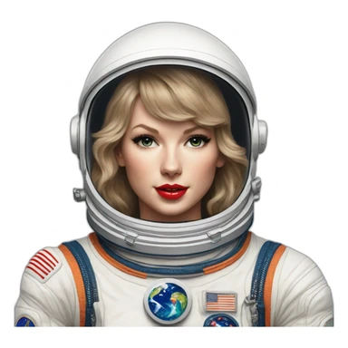 taylor swift as an astronaut hyperrealistic sticker
