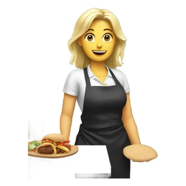 german blonde women working in kebap shop sticker