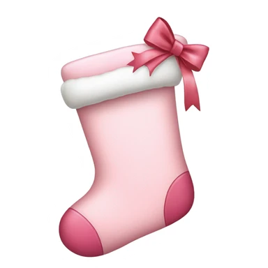  light pink Christmas stocking with bow sticker