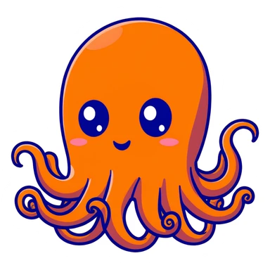 playful blue octopus with big eyes sticker