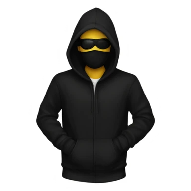 Mysterious man black hoodie black mask  sticker