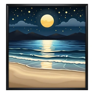 Night beach sticker