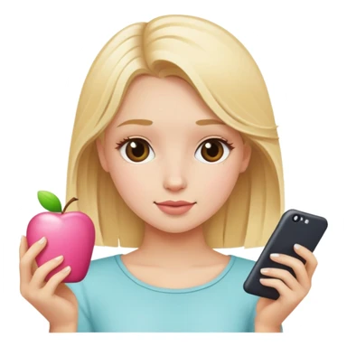 Blonde girl doing girly things sticker