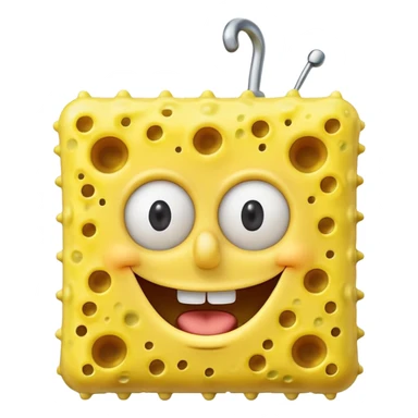 spongebob smiling with teeth sticker