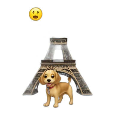 Chien sur tour Eiffel sticker