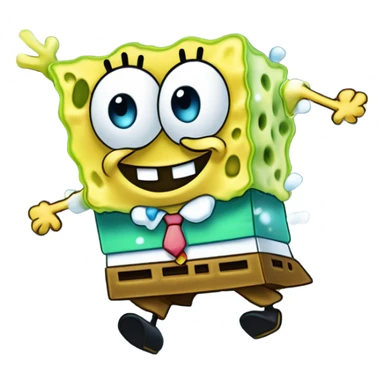 SpongeBob in snowstorm  sticker