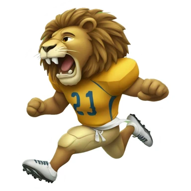 lion playing football sticker