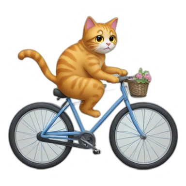 cat riding a bike sticker