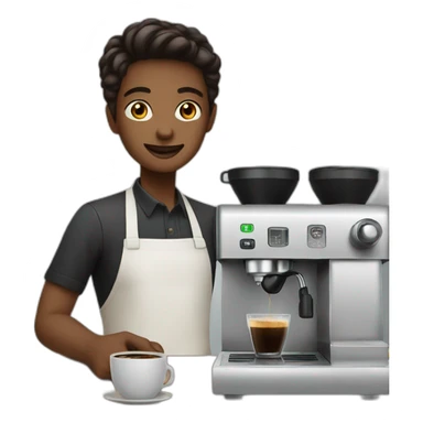 barista making coffee sticker