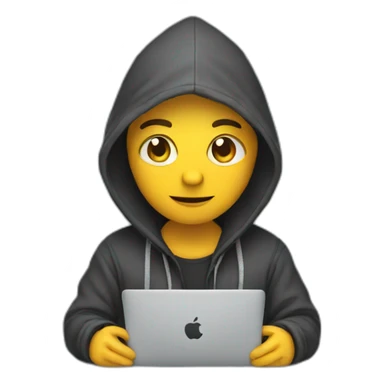 Developer with hoodie and a macbook sticker