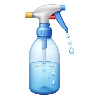 a spray bottle spraying water. sticker