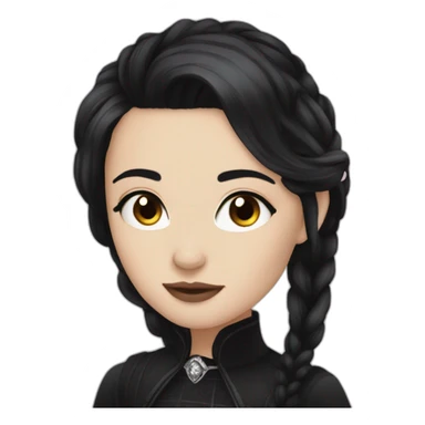 goth princess black hair brown eyes sticker