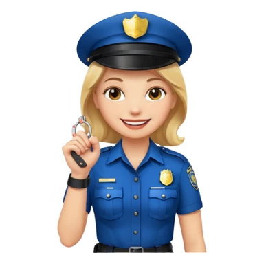 kelepçe tutan kadın polis sticker