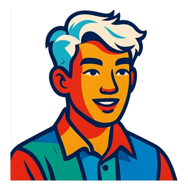 white haired handsome Chinese man in vibrant toon style, colorful and lively sticker