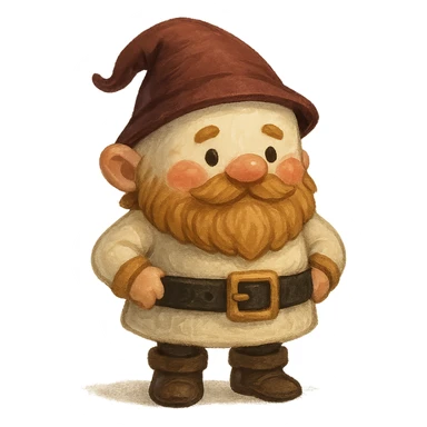 adorable marshmallow dwarf with rosy cheeks, fantasy vibe, small boots and belt sticker