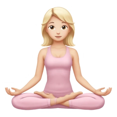 angelic blonde yoga girl in light pink yoga outfit  sticker
