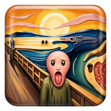 Edvard munch The Scream painting with SPAM MEAT landscape  sticker