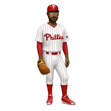 White Phillies player standing sticker