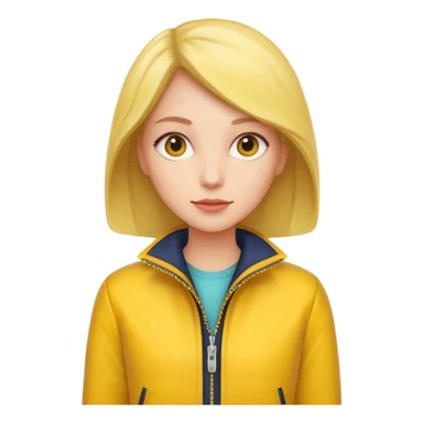 lady with yellow jacket. sticker