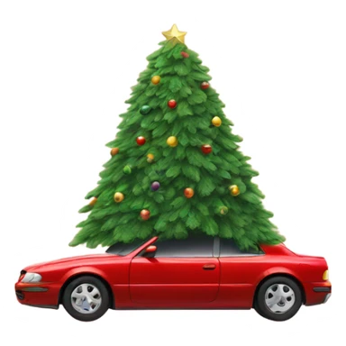 A Christmas tree in a car  sticker