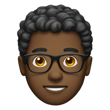 black guy with glasses sticker