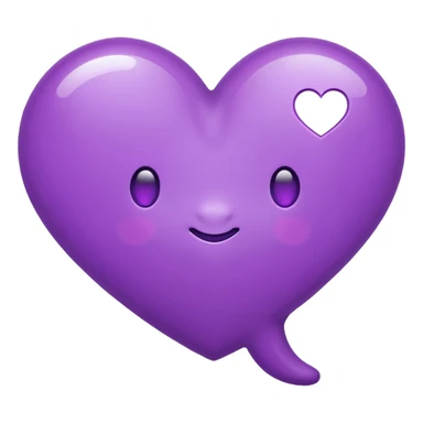 chat bubble emoji with a purple heart as the message in the bubble sticker