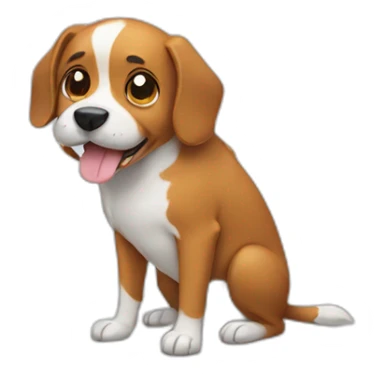 Dog with food sticker