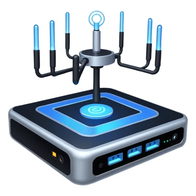Can you create a picture for an AI LLM model router showing it as a hub connecting different LLMs? Can you make it look more professional?
 sticker