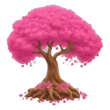pink love tree rainbow back sticker