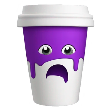 White styrofoam cup with purple koolaid in it sticker