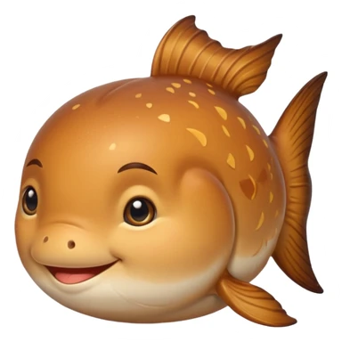 delicous fish-shaped bun like simple emoji for using app with cute bun and 측면에서 바라보는 붕어빵 이미지 비늘은 최대한 안보이게 귀여운 이미지로 sticker